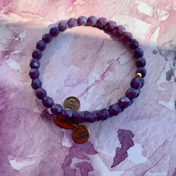 π Alex and Ani - 2013 Purple Bead Vintage Sixty-Six Wrap Bracelet NWOT π - Picture 4 of 5